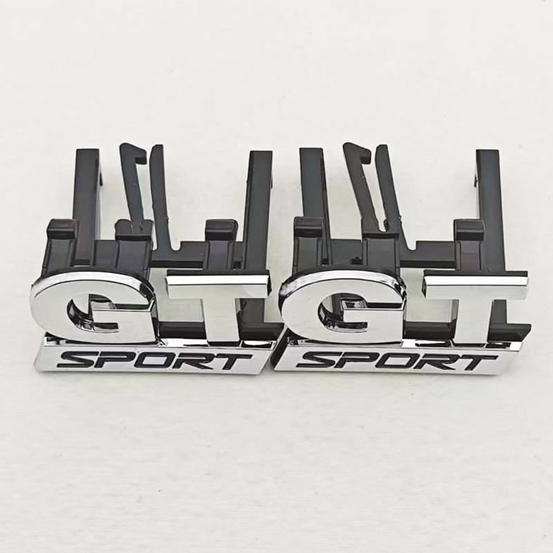 AAYJ1 3D ABS Chrome GT Sport Logo Grille Car Front Grill Emblem For Volkswagen VW GT Sport Badge Accessories
