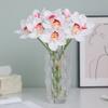 6pcs Realistic Artificial Cymbidium Flowers Real Touch Fake Flower  Outdoor Garden Decor