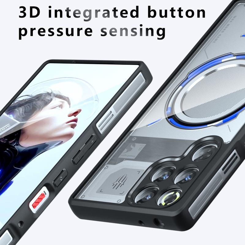 Для ZTE Nubia Red Magic 11 Pro Plus Чехол Противоударный Матовый На ощупь Матовый ПК+ТПУ Защита от отпечатков пальцев Прозрачная крышка