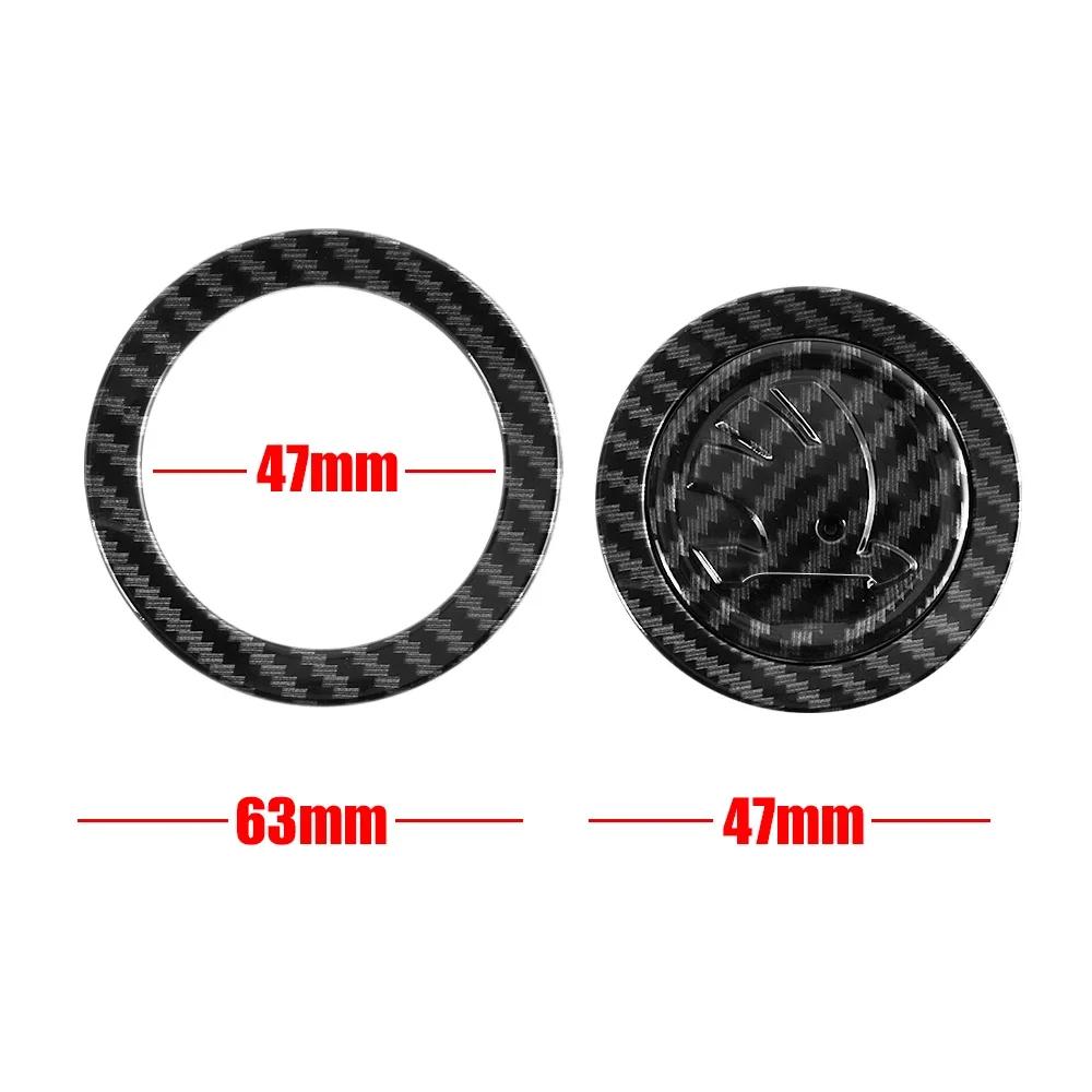 Car Sticker 47mm Car Interior Steering Wheel Sticker Decorative Accessories For Skoda Superb Octavia Rapid Kodiaq Kamiq Karoq Fa