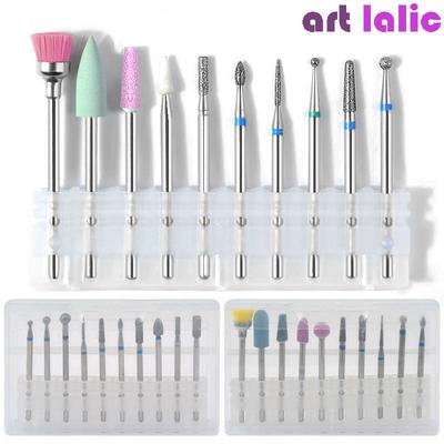 Набор сверл для ногтей, 10 шт., фреза для удаления кутикулы, инструмент для полировки ногтей, маникюра и педикюра