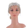 Women Headband Shiny Rhinestones Flower Shape Chain Tassel Hairband with Beads Decoration Bridal Hair Accessory