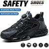 Protective Safety Shoes Men Steel Toe Sneaker Air Cushion Work Shoes Man Puncture Proof Work Safety Boots Rotating Button Shoes