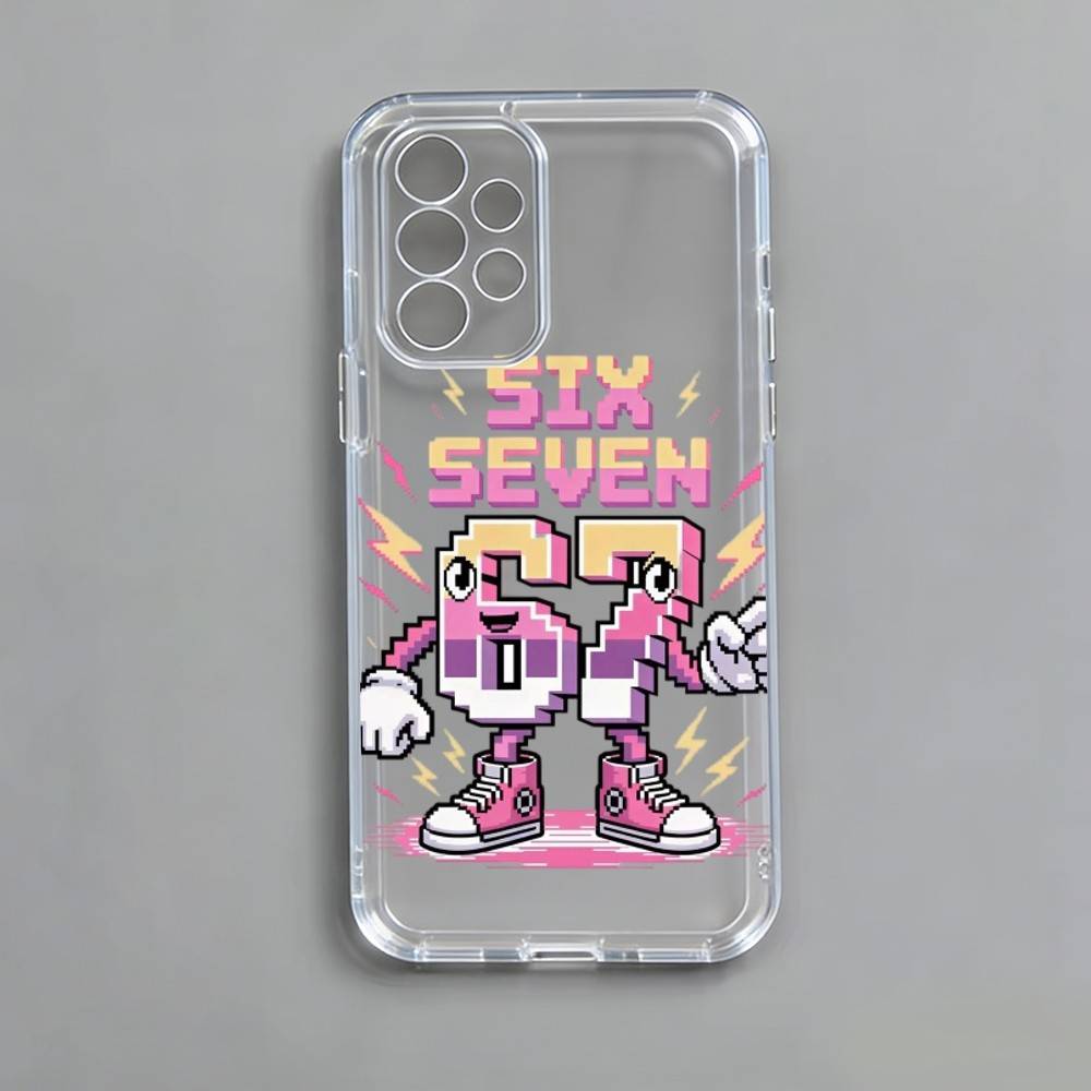 Six Seven 6 7-Football Phone Case For Samsung S25,S24,S21,S22,S23,S30,Ultra,S20,Plus,Fe,Note,10,9,5G Transparent Cover