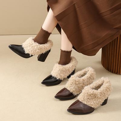 Женские мягкие эластичные увеличивающие рост зимние теплые утепленные сноубутсы нескользящие износостойкие повседневные спортивные хлопковые ботинки на высоком каблуке