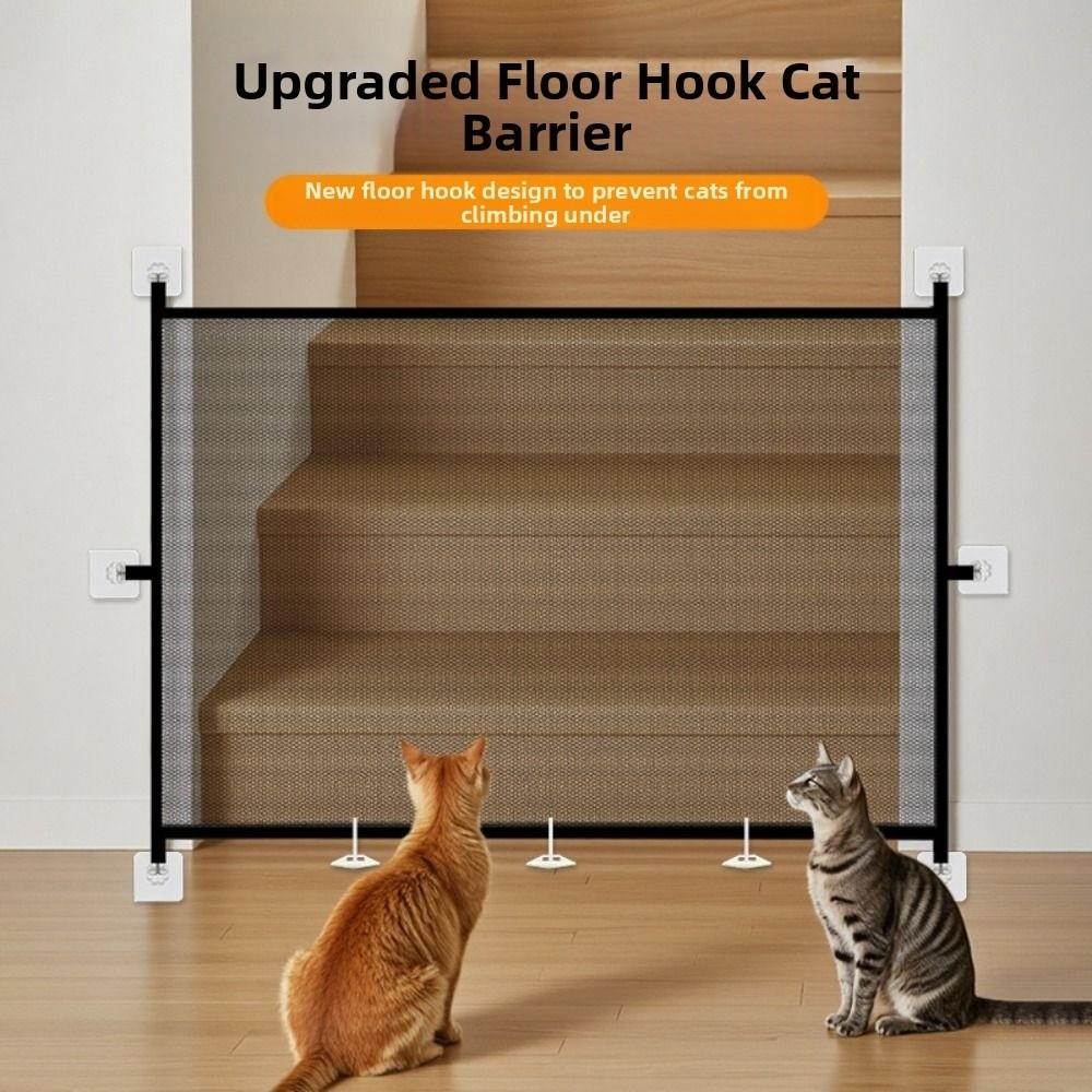 New Retractable Pet Barrier Fences Folding Mesh Pet Safety Gate with Hooks Anti-Escape Dog Isolation Gate Cat Accessories