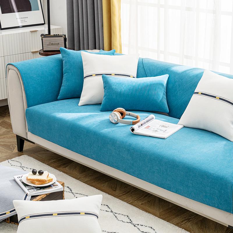 Легкий роскошный стиль, новый чехол для дивана из синельной кожи, универсальный нескользящий чехол для четырех сезонов, простой современный летний