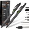 Multitool Pen 2-Pack - Multi-Tool Pens with LED Light, Flathead & Phillips Screwdrivers, Level, Ruler, Bottle Opener, and Stylus