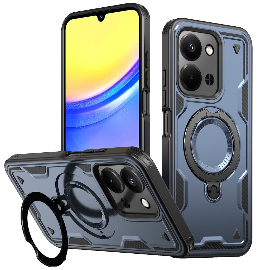 Для Xiaomi Poco C85 4G Redmi 15C 6.9 дюйма Чехол Броня Противоударный Вращающийся на 360° Магнитный Держатель TPU Рамка Пластиковая Крышка для Телефона