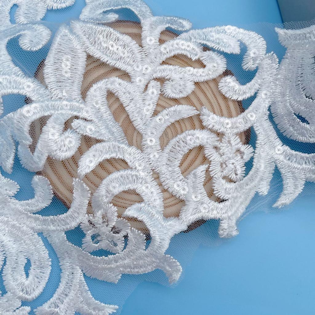 50Yard Bead Large Barcode Car Bone Heavy Industry Lace Fabric Clothing Accessories Polyester Silk Embroidery Lace