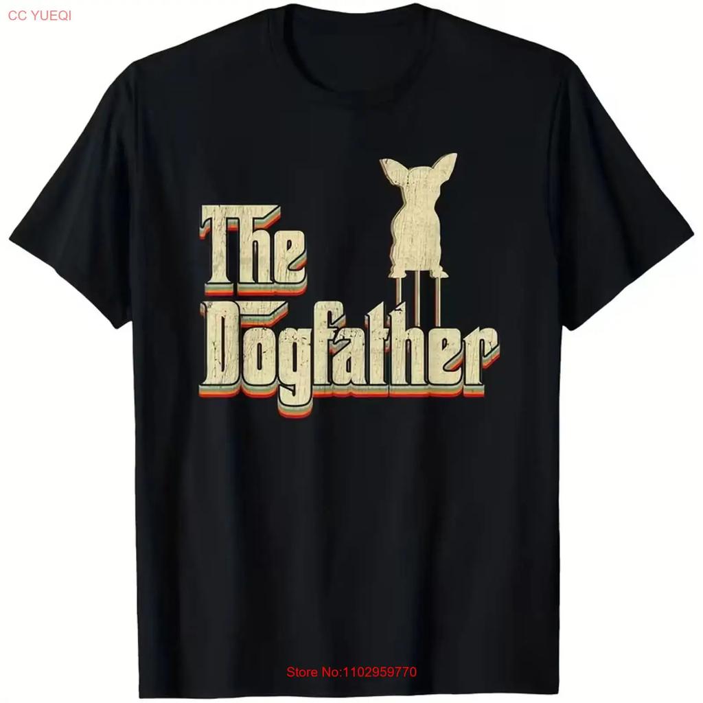 180g Vintage The Dogfather Australian Chihuahua Dog Owner T Shirt vintage Washed Breathable Stretched fashion Stylish