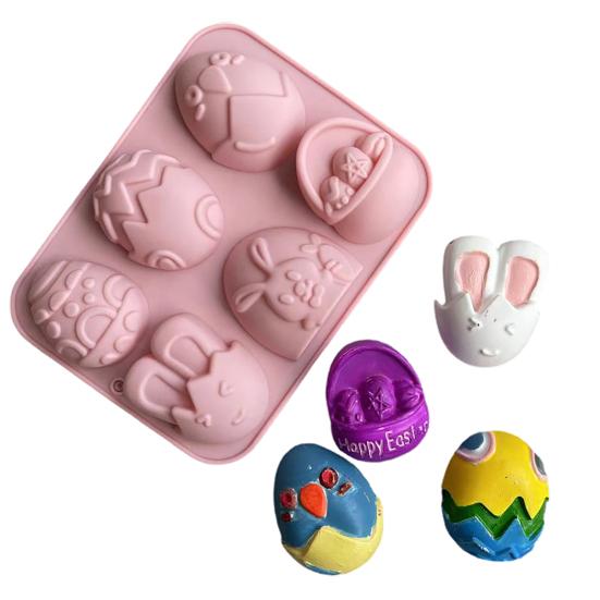 Силиконовая форма для пасхального кролика, 3D форма для яиц, шоколада, пищевая форма, не содержащая бисфенола А, термостойкая форма для желейного пудинга