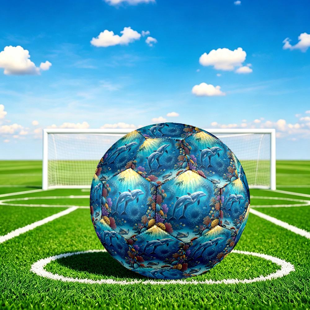 1pc Underwater Paradise Theme Soccer Ball Football, Size 5, Lightweight PVC, Outdoor Training Soccer Ball,Sports Gift t61481