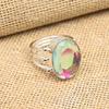 Rainbow Mystic Topaz Gemstone 925 Sterling Silver Handmade Jewelry Ring Gift For Her