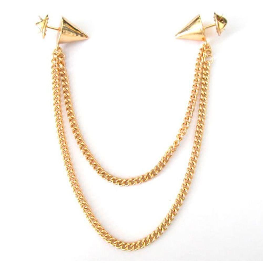 Party Tassels Rivet Chunky Stud Blouse Chain Jewellery Necklace Brooch Tip Collar Pin Spike
