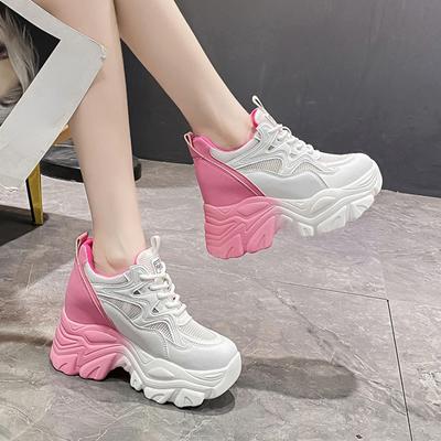 Женские повседневные спортивные кроссовки 2024 года, весна-лето, новые модные толстые подошвы, сетчатые, воздухопроницаемые, универсальные, удобные кроссовки