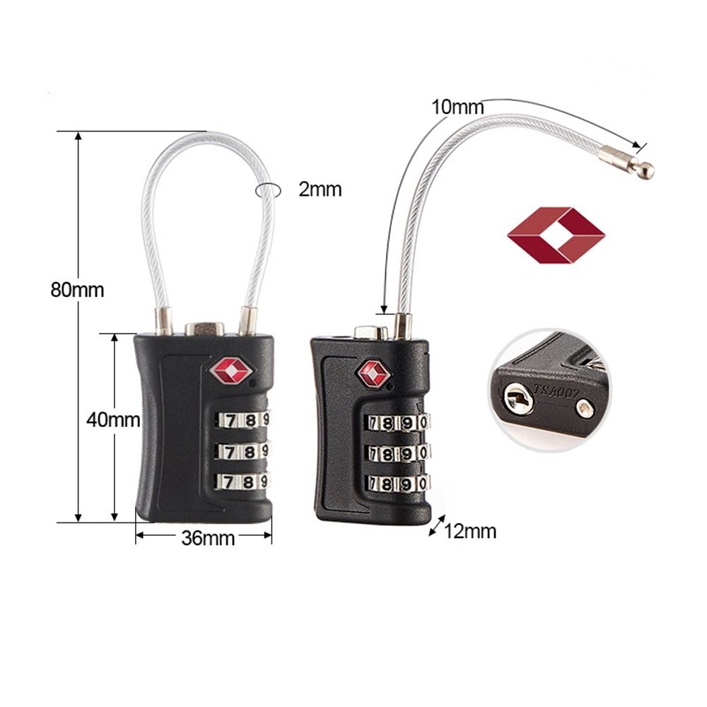 Tool TSA Customs Code Lock Contrast Color Padlock 3 Digit Combination Lock Luggage Password Lock