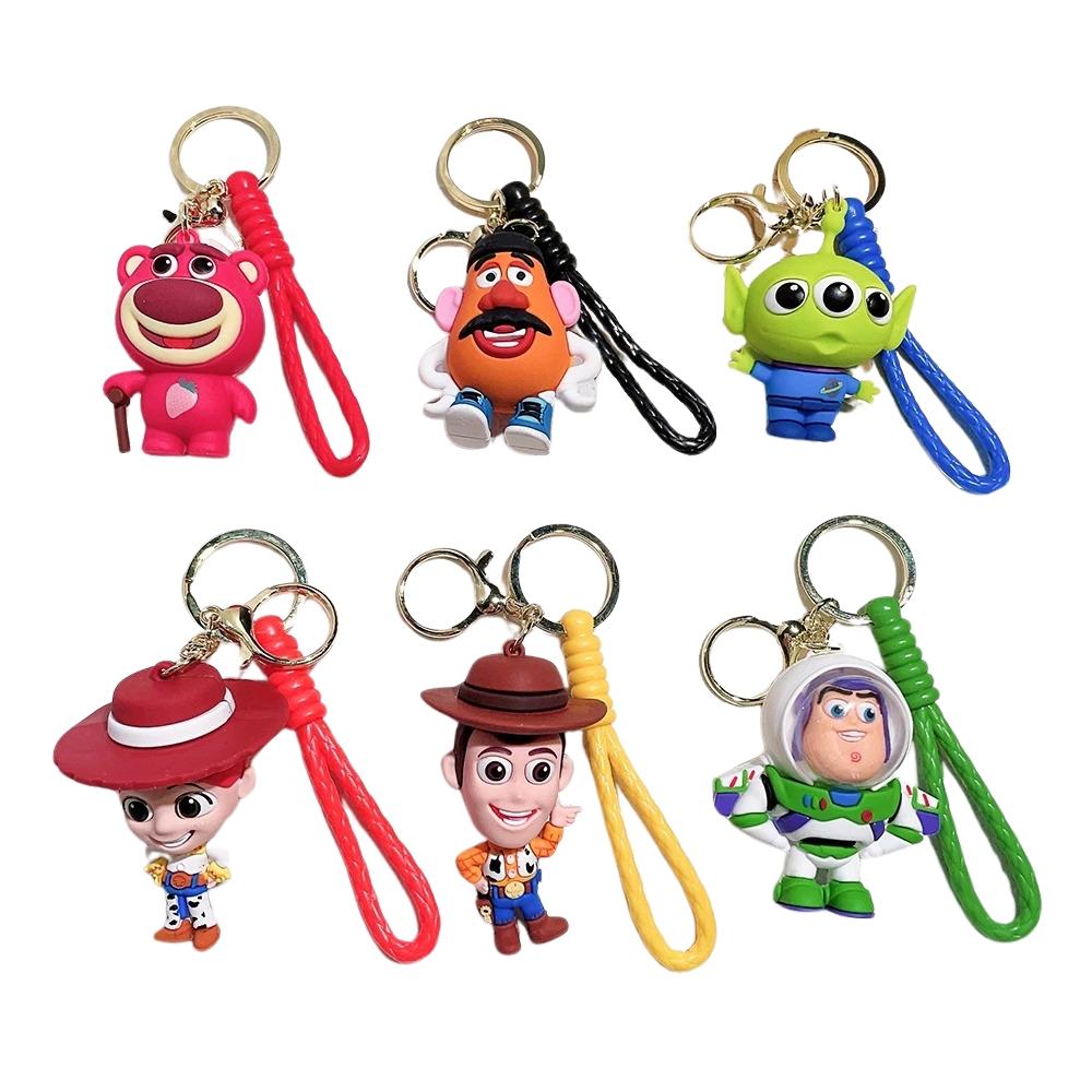 6 Pcs/set Anime Toy Story Keychain Cute Woody Buzz Lightyear Doll Keychain Couple Bag Pendant Key Chain Jewelry Toy Gifts