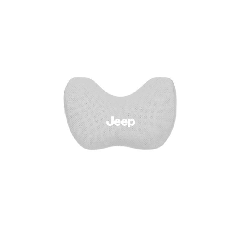 Leather Car Neck Headrest & Lumbar Support Pillow Soft Waist Valve Stem For Jeep Renegade Wagoneer Avenger Recon Wrangler JK KUBEL1