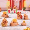 7 Pcs Capybara Miniatures Mini Capybara Figurines Resin Fortune Capybara Collectibles Statues for Car Dashboard Bookshelf Office Desk