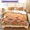 Kapibara 3pcs Bedding Set Duvet Cover Closure Includes 1 Duvet Cover & 2 Pillowcases for All Seasons Bedroom Home Dorm Decor