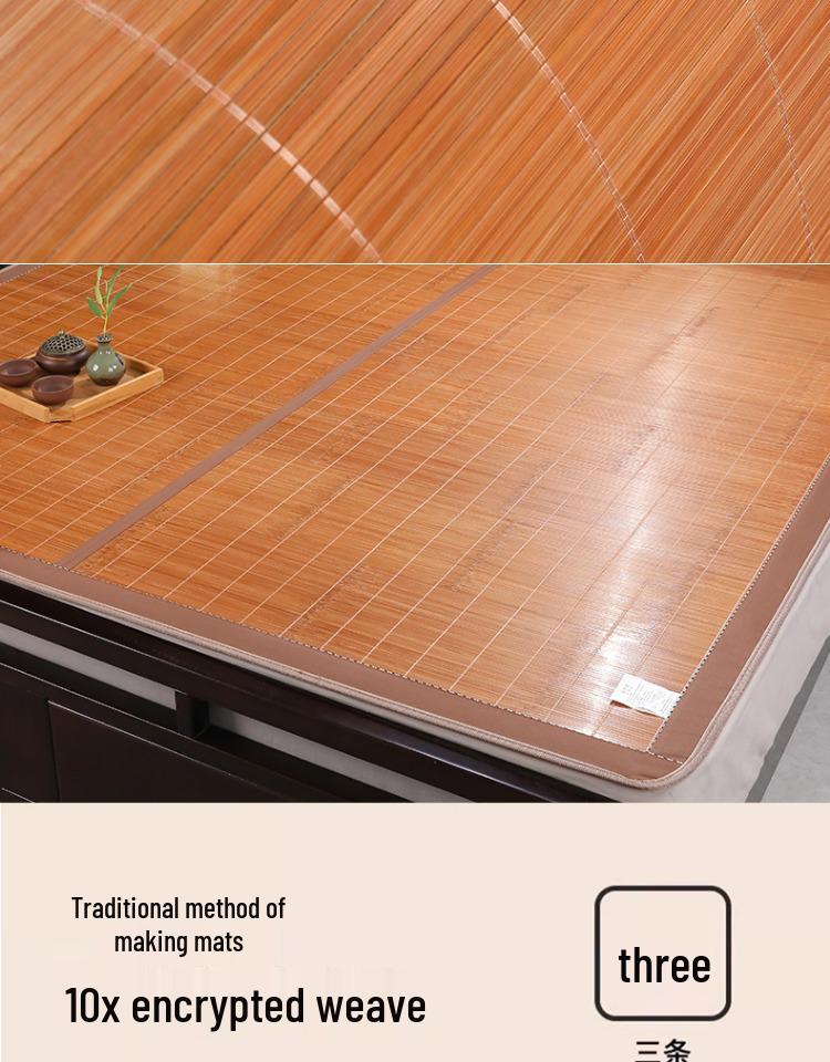 Free Shipping Bamboo Summer Mat, Foldable & Double-Sided for 0.9-1.8m Beds