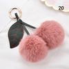 1PC Soft Plush Ball Key Chain Faux Fur Cherry Car PomPom Pendant Keyring