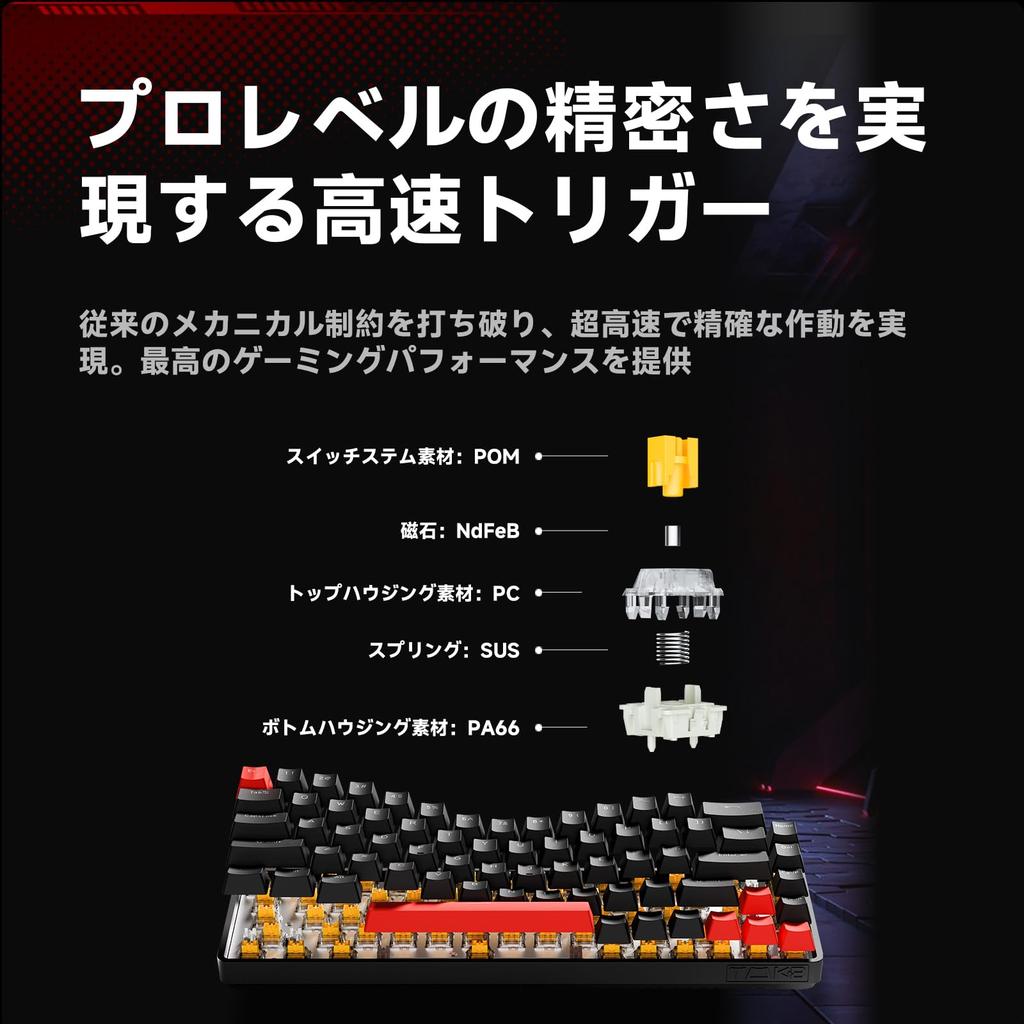 DIERYA X TMKB T68 Rapid Trigger Mechanical Gaming Keyboard Magnetic Switch Keyboard RGB Backlight Wired Compact 68 Keys All Keys No Collision