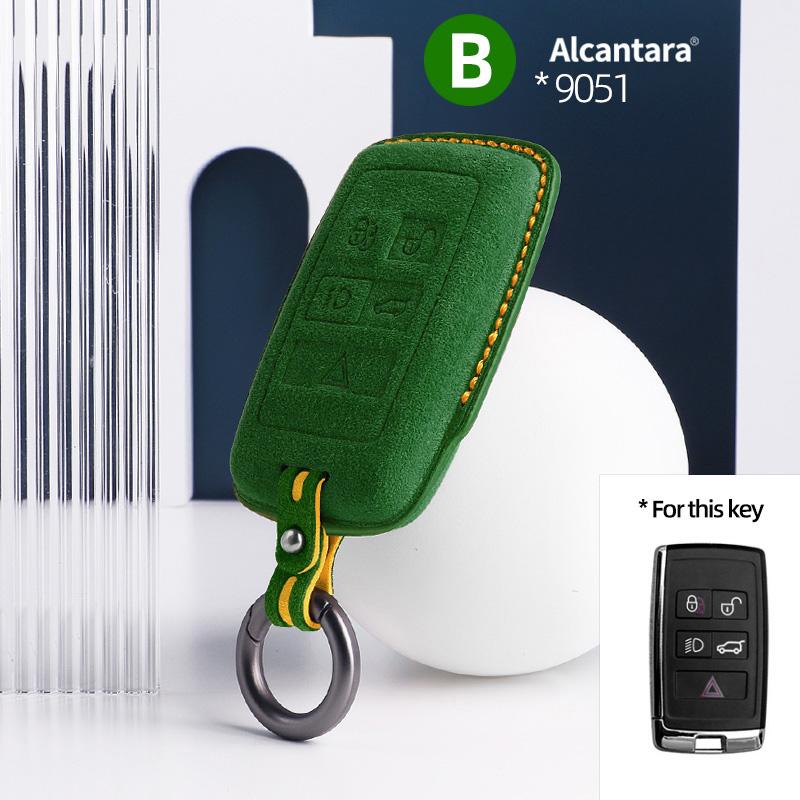 Suede Car Key Case Holder Keychain for Land Rover Range Rover Discovery 5 Sport 2018 2019 for Jaguar XEL E-PACE 2019 Accessories