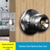 Universal Stainless Steel Spherical Interior Door Lock - Round Cylinder for Bedrooms and Bathrooms.