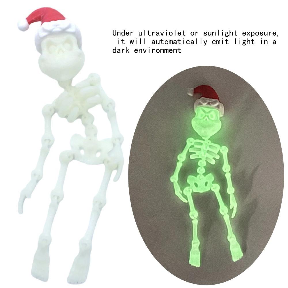 3D-печатный череп Магнитная наклейка на холодильник Фигурки на Хэллоуин Подвижные суставы Креативное украшение для стола Домашние аксессуары