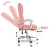Office Chair with Massage Function Pink Artificial Leather