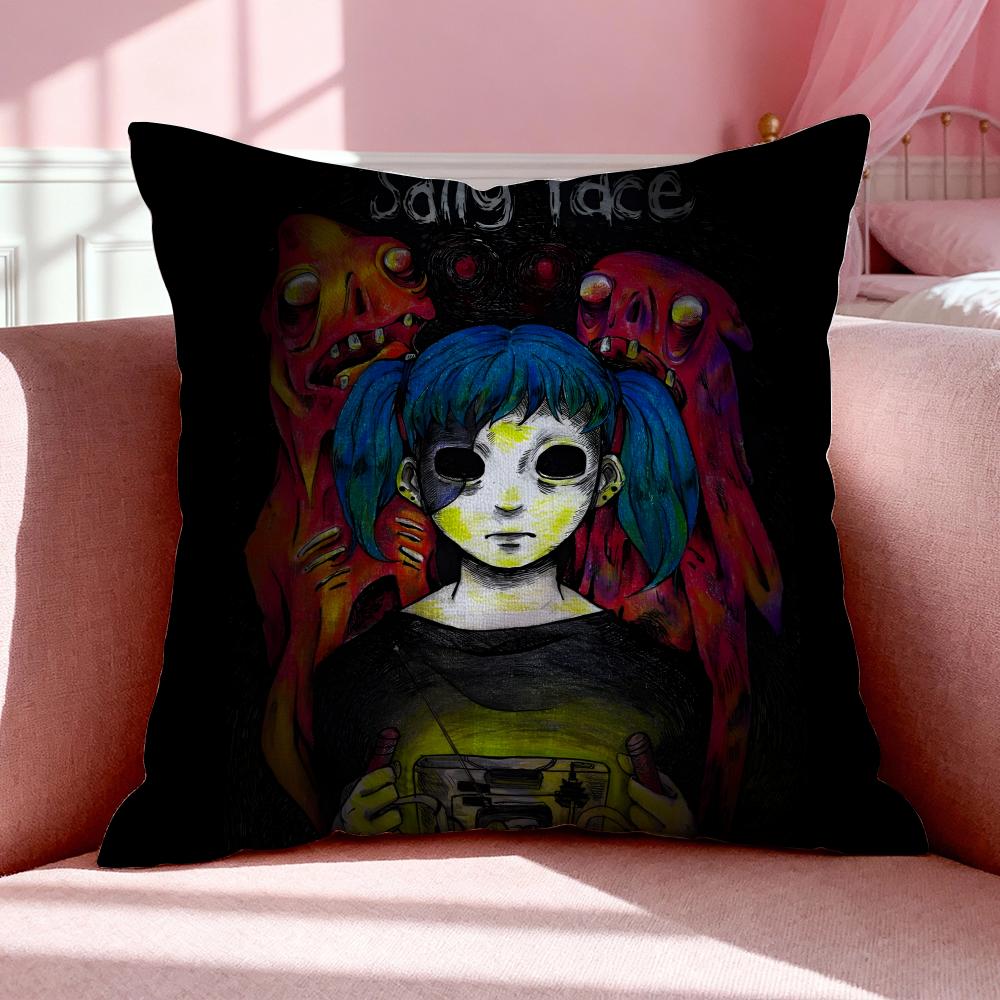 Игровой чехол на подушку S-Sally Face Дышащая льняная наволочка Летняя Без запаха Экологически чистый Скрытая молния Моющийся