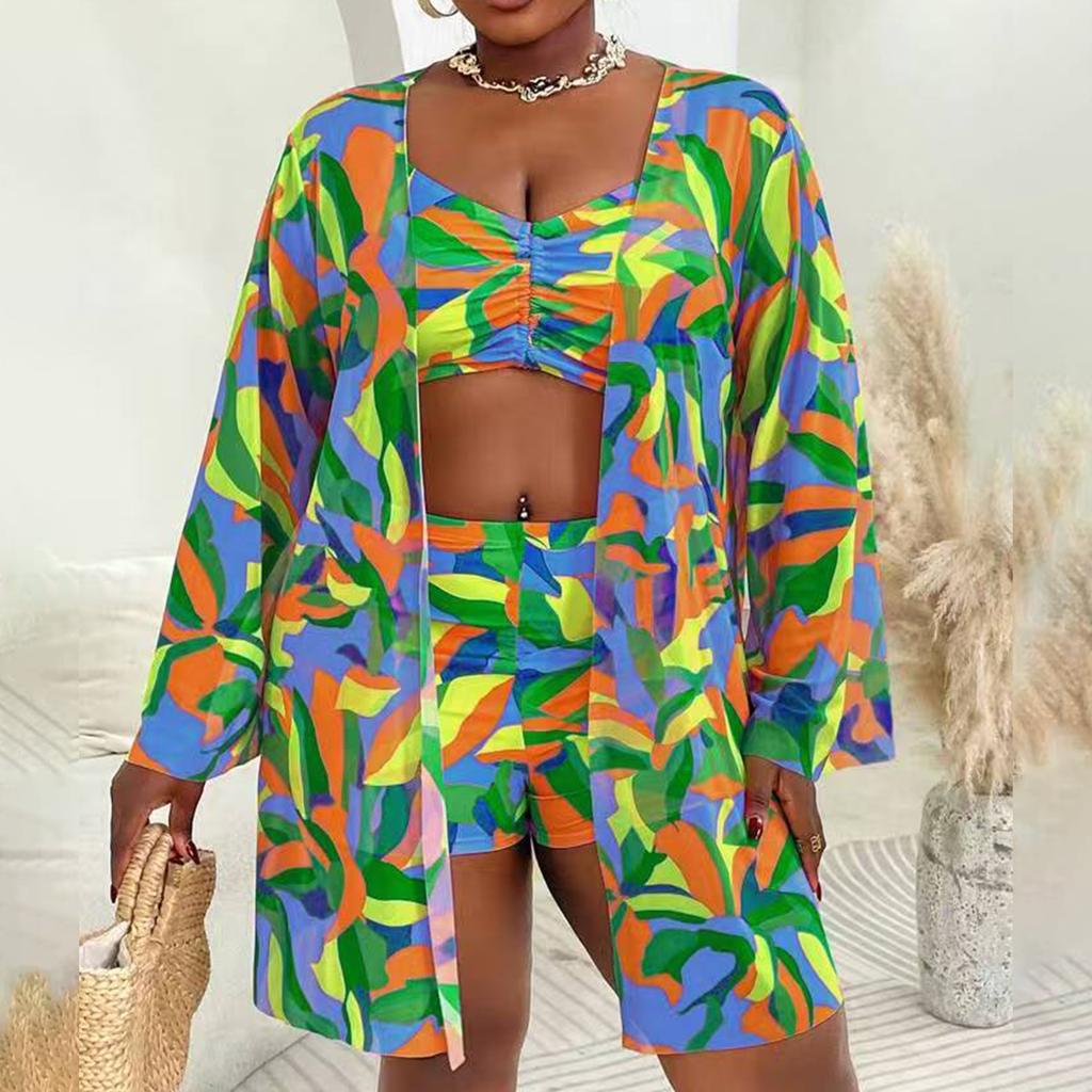 Женский бикини-комплект из двух частей, купальник больших размеров с раздельными чашечками