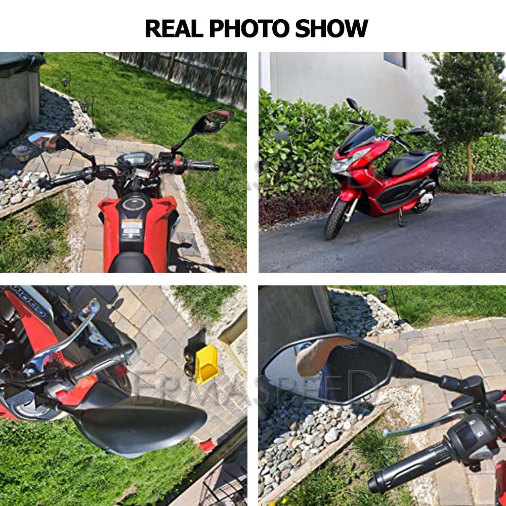 Для MT09 MT07 мотоциклетные зеркала, боковые зеркала заднего вида, 10 мм, черные, универсальные, совместимые с уличным велосипедом, квадроциклом