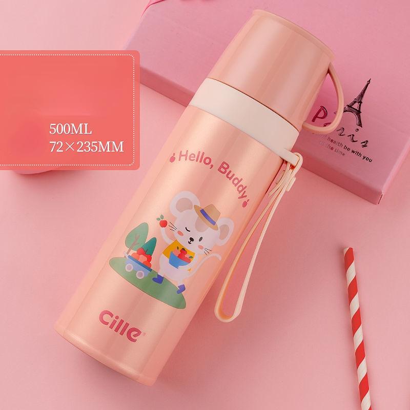 Термос чашка большой емкости 500 мл, вакуумные фляги, портативная термокружка из нержавеющей стали, бутылка для воды, дорожная кружка для чая, офисная термокружка