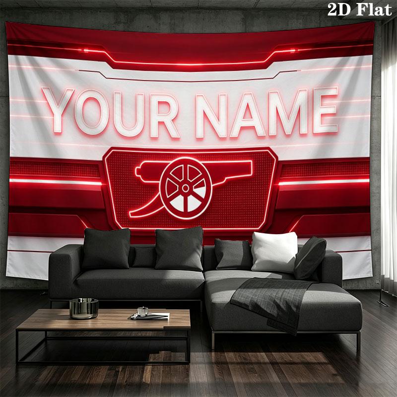 Custom Name,Arsenal Wall tapestry, aesthetic printed fabric blanket, suitable for bedroom, living room, and home decor.