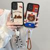 KEYSION Мультяшный Милый Плюшевый Вышитый Чехол для Samsung A53 5G A33 A23 со Шнурком Противоударный Чехол для Телефона для Galaxy A13 4G