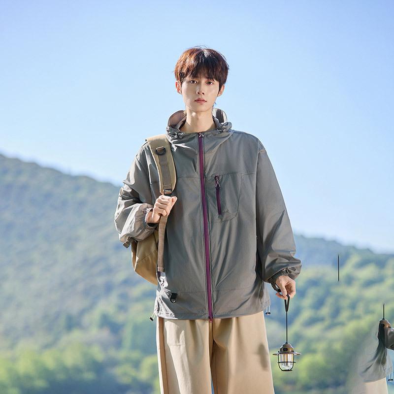 1011 summer thin cool anti-ultraviolet ice silk sunscreen clothes men's breathable ultra-light brim fishing clothes men's
