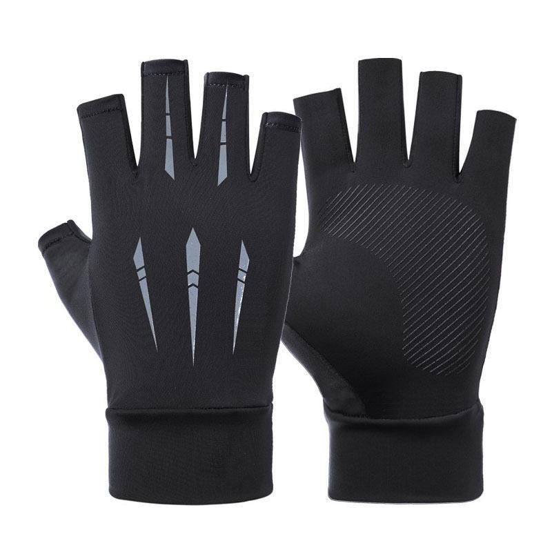 Cycling Gloves Outdoor Driving Electric Vehicle protection Gloves Anti-slip Touchscreen Fingerless Men Fishing Ice Silk Gloves