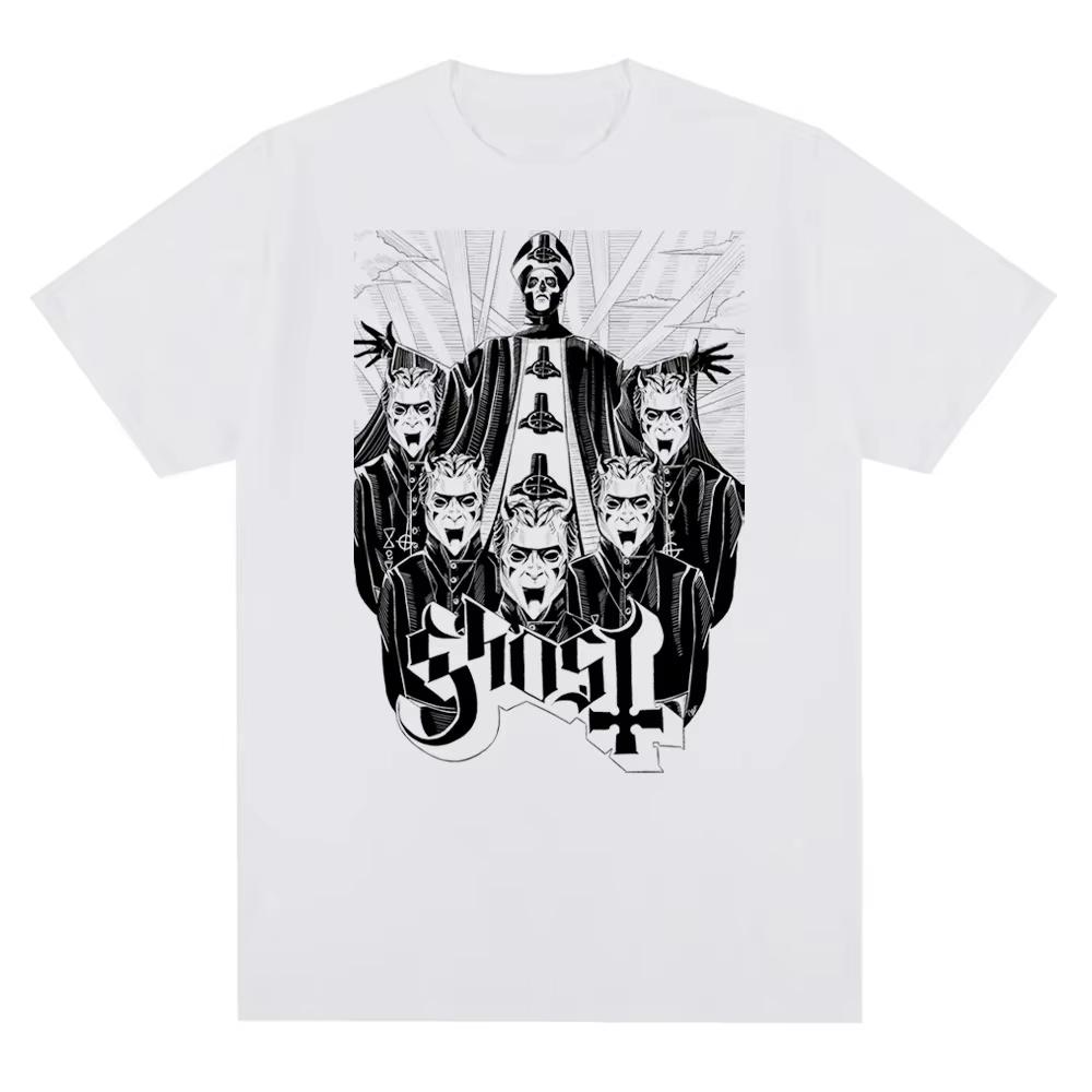 New Ghost Band T-shirt Kid Men T-Shirt Oversize Fashion Cool London Singer Fans Summer Short Sleeve Print Rock Plain Women Tees