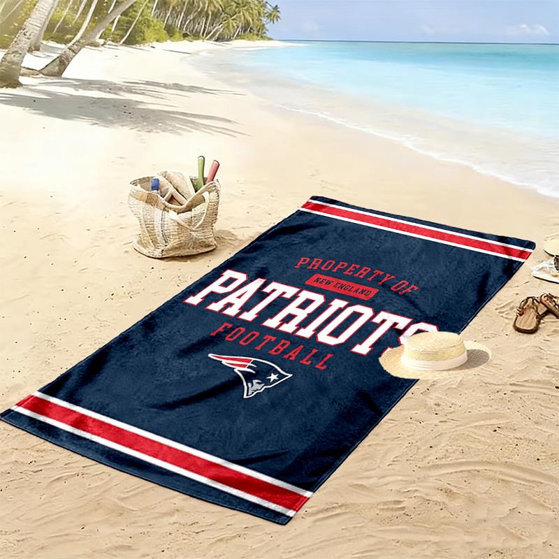 New England Patriots Logo Print Beach Towel, Large Soft Quick Dry Towel for Beach Camping Swimming
