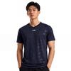 Under Armour Свободный крой с V-образным вырезом, быстросохнущая дышащая футболка с коротким рукавом, унисекс, топы, темно-синие 21500531-409
