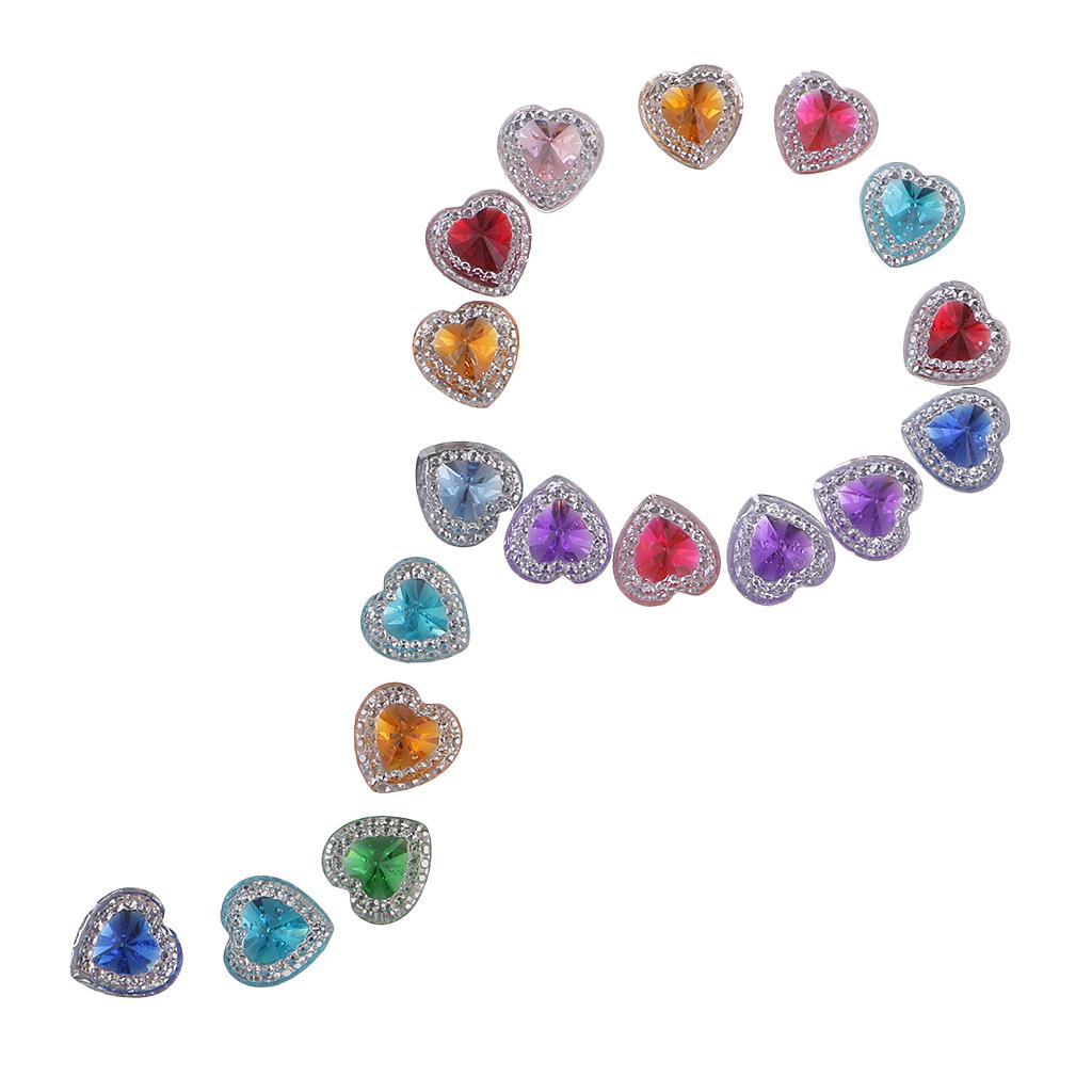 Стразы в виде сердечка. 50 шт. 12 мм