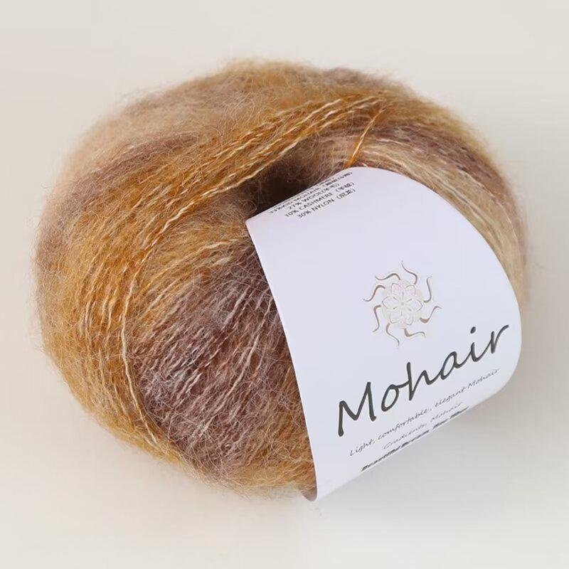 Moher Blend Knitting Yarn 25g Rainbow Gradient Handmade for Hats Scarves Sweaters