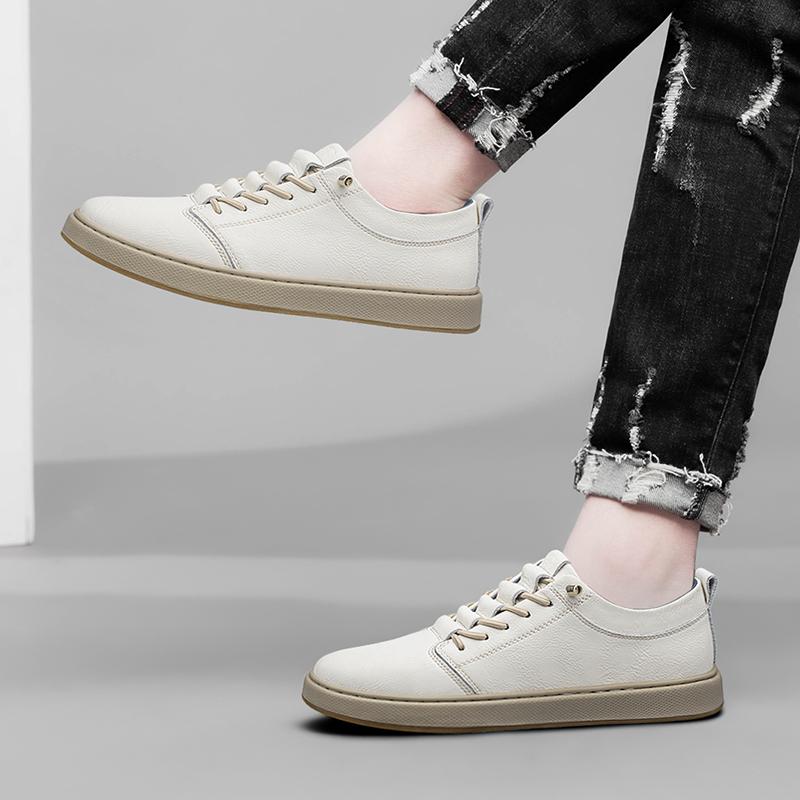 Fashion Brand Genuine Leather High Quality Men Shoes Casual Daily Trendy Sneakers Mens Black Comfortable Footwear Spring and Autumn 2024