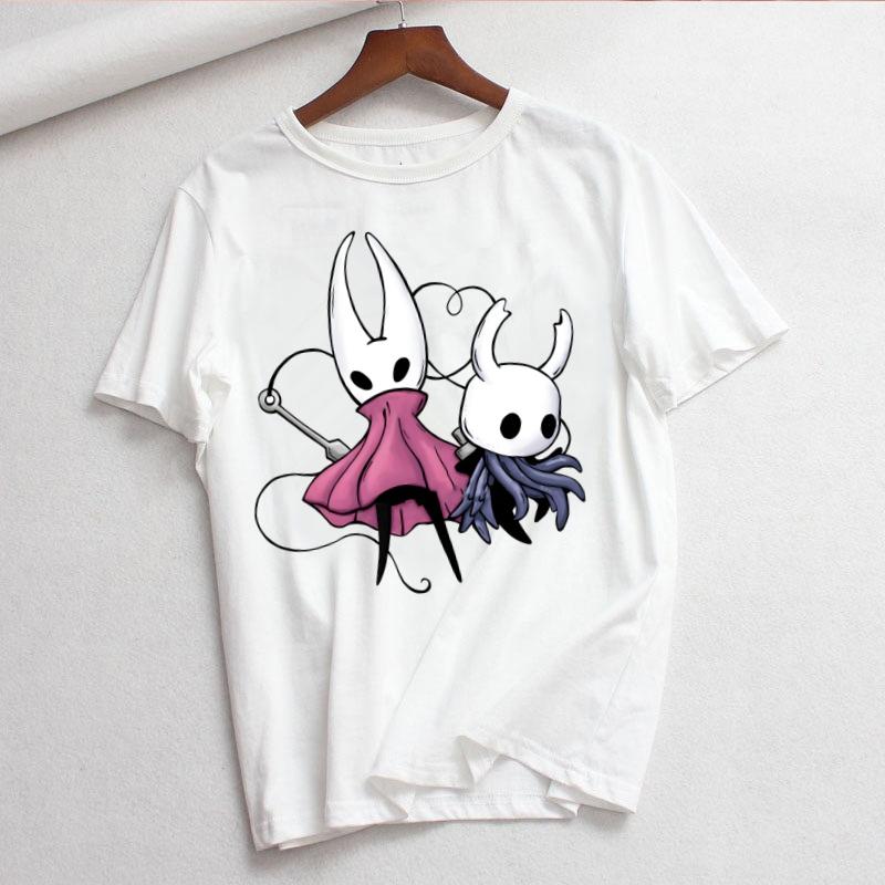 Женская футболка с принтом Hollow Knight Женская повседневная футболка с круглым вырезом Белая футболка с коротким рукавом Женская футболка с графическим принтом