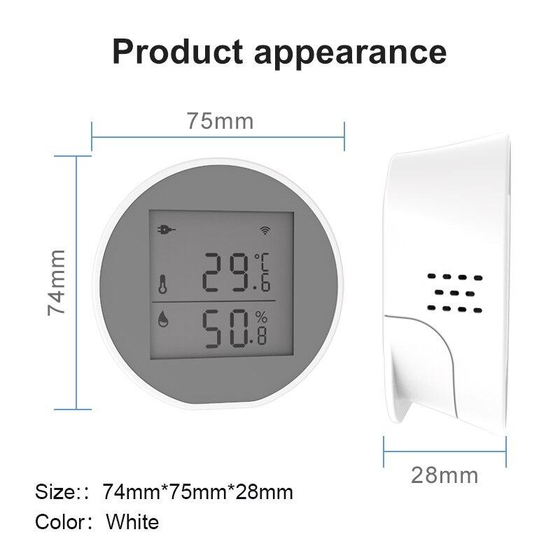 Tuya Zigbee Датчик температуры и влажности Внутренний гигрометр Термометр Детектор ЖК-экран Приложение Smart Life Питание от батареи или USB