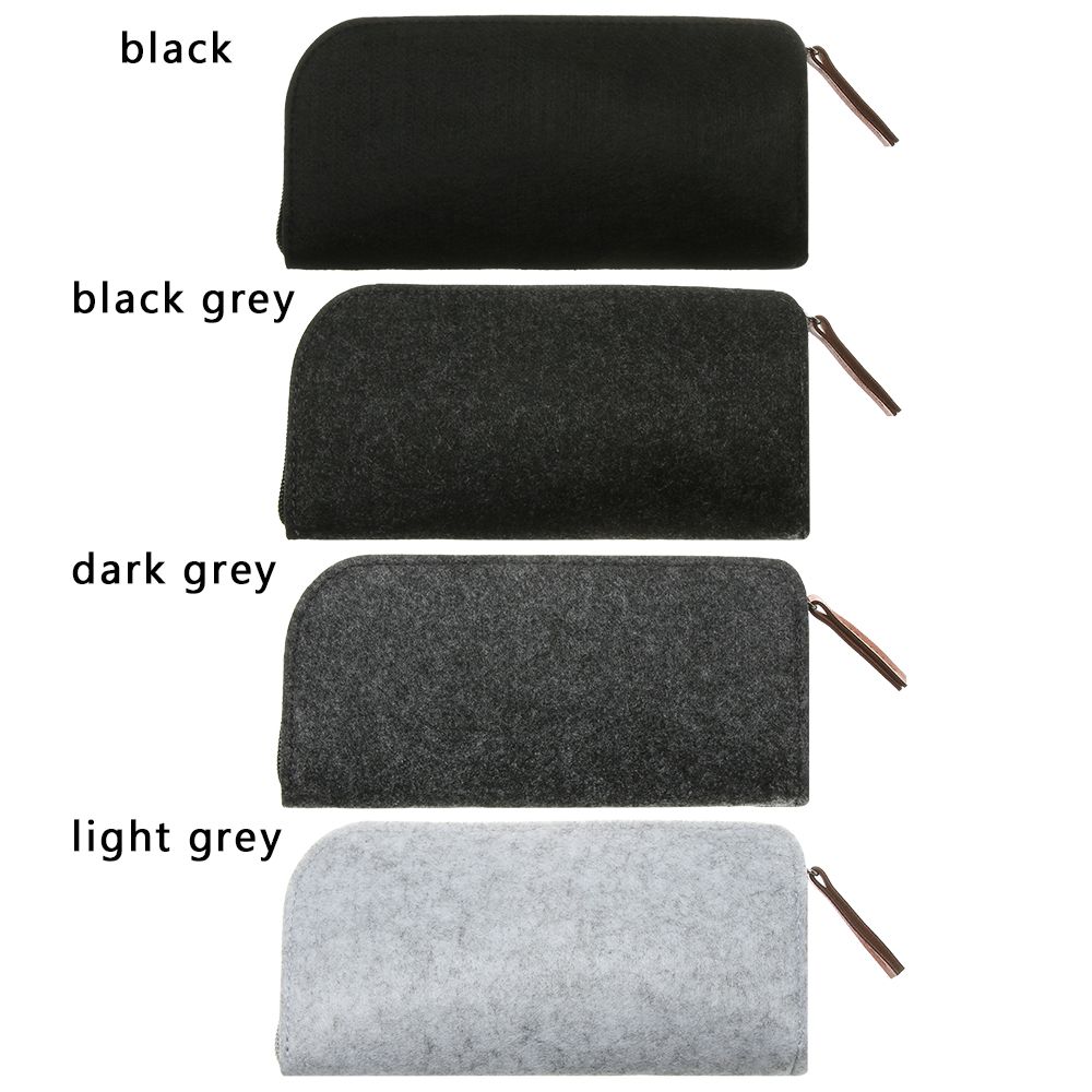 Wool Felt Cloth Zipper Eyeglasses Pouch Portatives Protector Sunglasses Case Box Glasses Case Bag