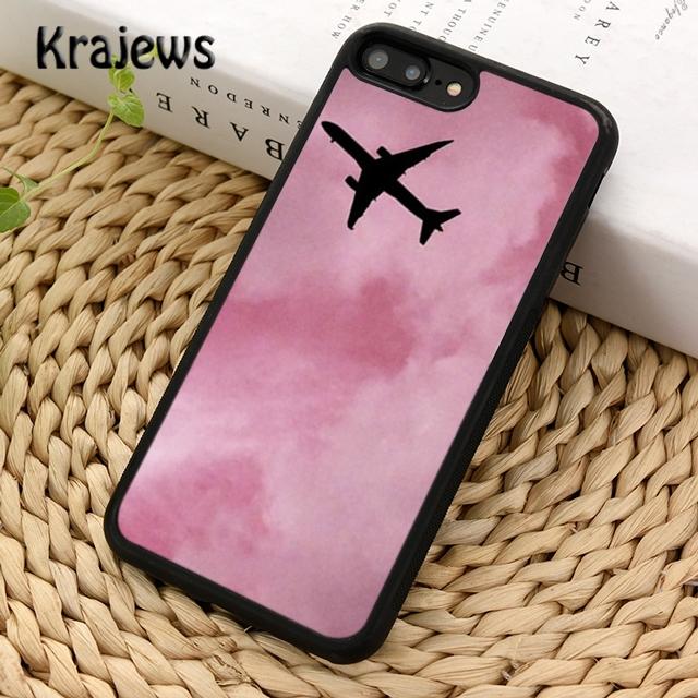 Krajews розовый дорожный самолет чехол для телефона чехол для iPhone 14 5 SE 6s 7 8 plus XR XS 11 12 13 pro max Galaxy S21 S22 Plus